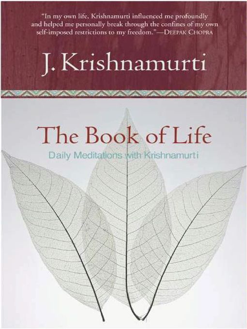 Title details for The Book of Life by Jiddu Krishnamurti - Wait list